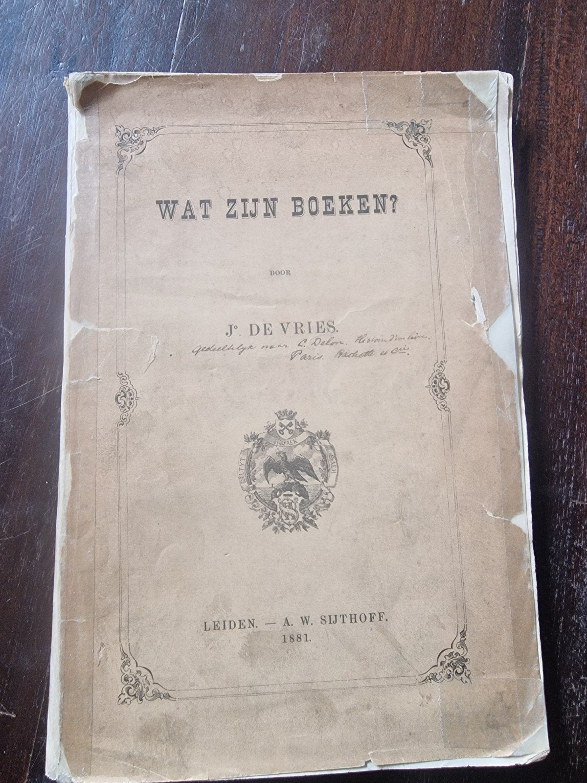 Wat zijn boeken? - J. de Vries (1881), Ophalen of Verzenden, J. de Vries