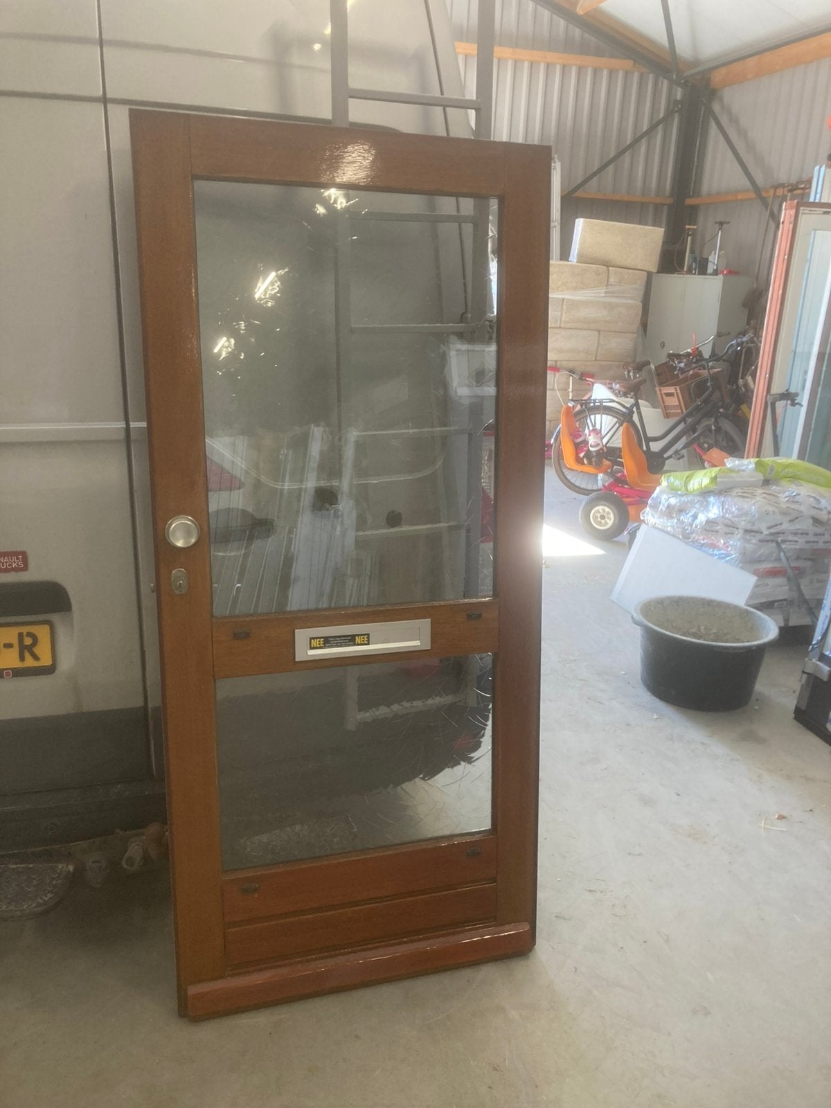 Hardhouten buitendeur 925*2015, Ophalen, 1 tot 2 meter, Minder dan 3 meter, Zo goed als nieuw