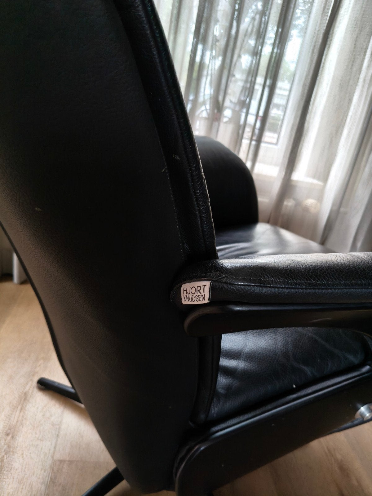 zwart leren relaxstoel, Ophalen, Gebruikt, Minder dan 75 cm, 75 tot 100 cm