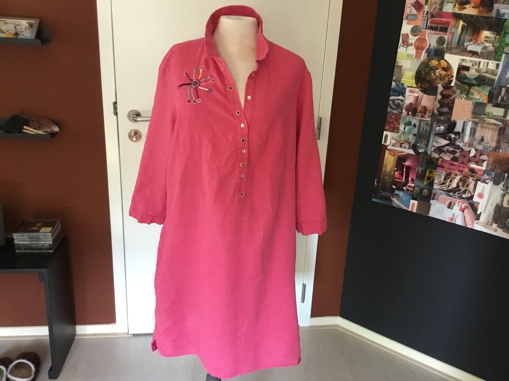 Linnen jurk van Espresso roze maat 44, Maat 42/44 (L), Ophalen of Verzenden, Zo goed als nieuw, Roze