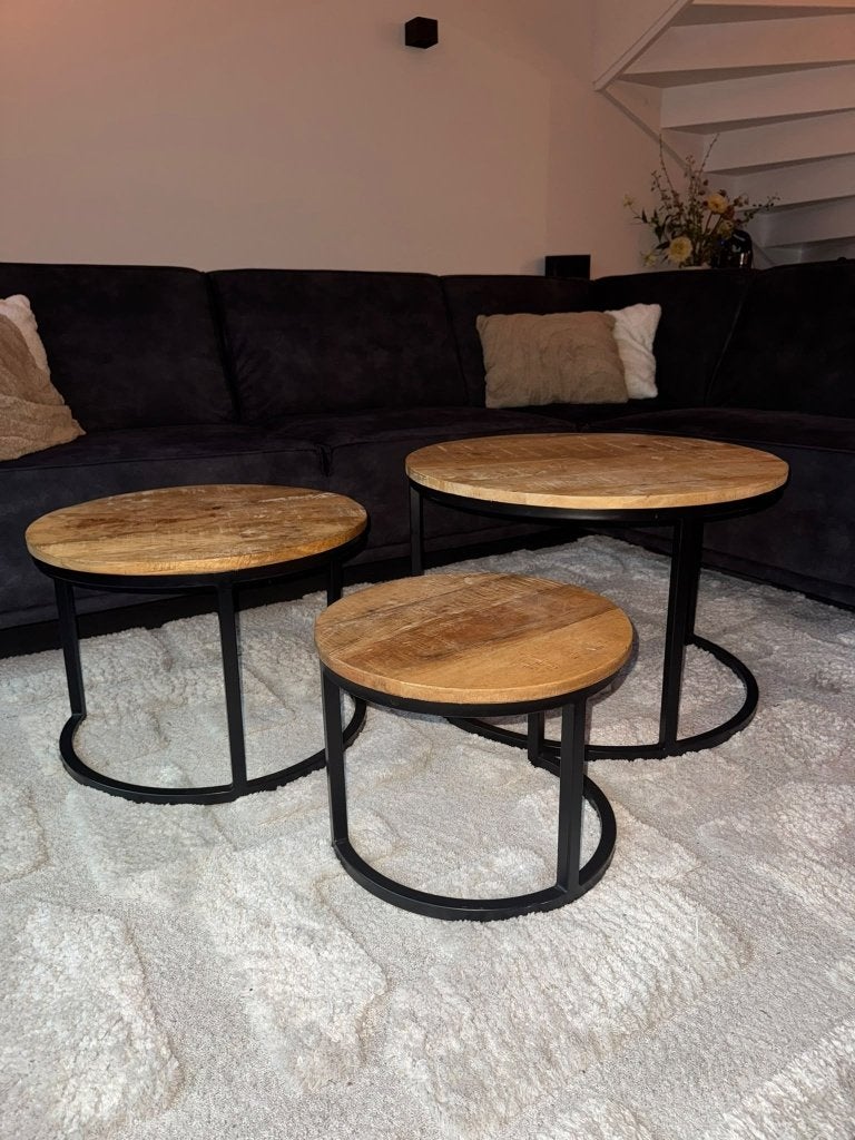 Salontafel, Ophalen, 50 tot 100 cm, Rond, 50 tot 100 cm