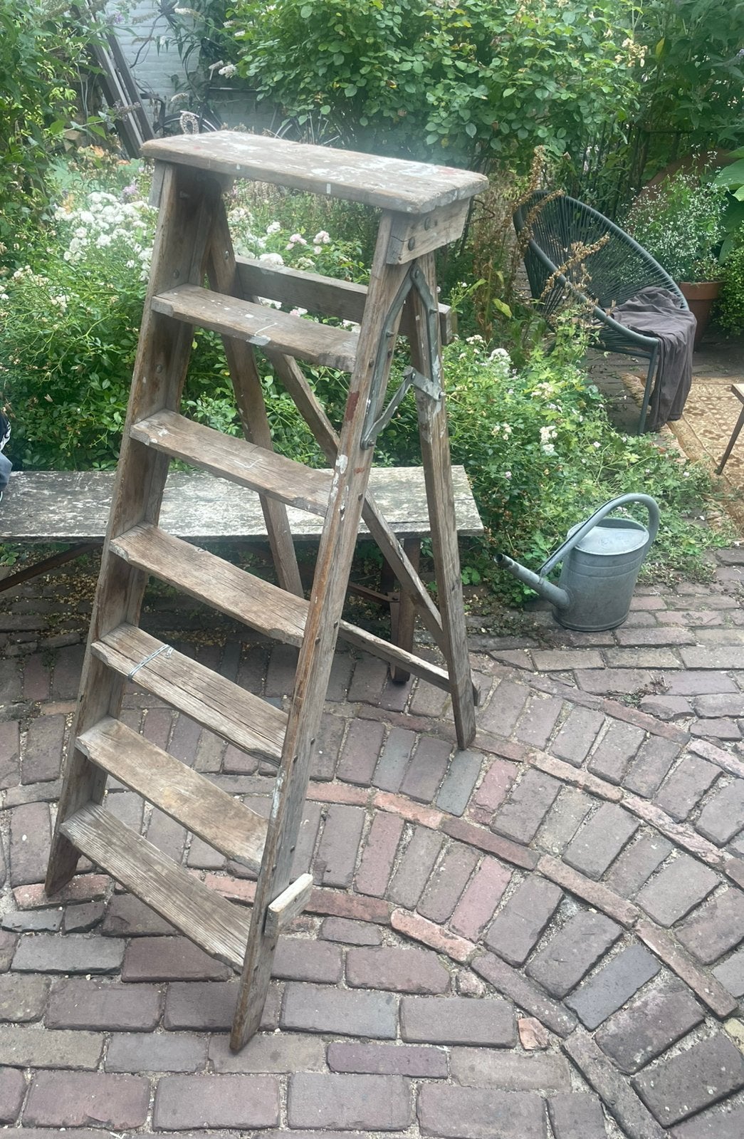 Vintage retro jaren 70 eivo houten trap, Ophalen, Zo goed als nieuw, Minder dan 2 meter