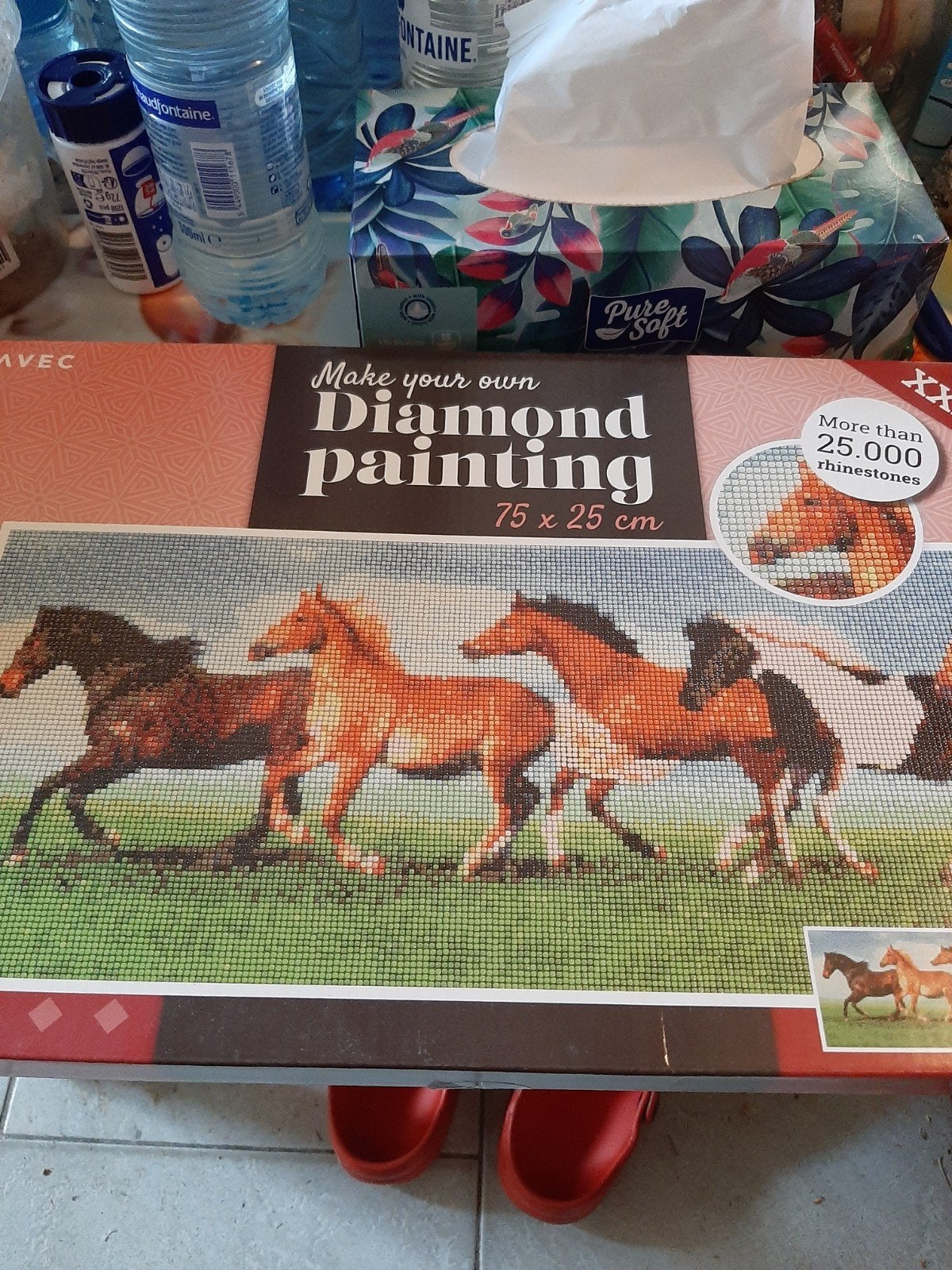 Diamond Painting Paarden 75x25 cm, Ophalen, Zo goed als nieuw