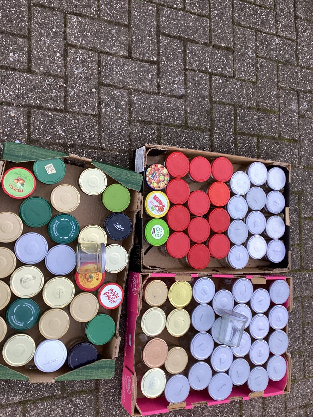 Glazen.  Potten, Ophalen, Gebruikt, Glas, Pot, Bus of Blik