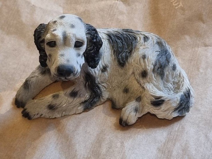 Vintage Italiaans beeldje van een engelse setter handgeschil, Verzamelen, Ophalen of Verzenden, Zo goed als nieuw, Hond of Kat
