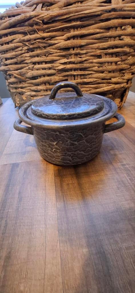 Mooie emaille kookpan met deksel, Antiek en Kunst, Ophalen of Verzenden