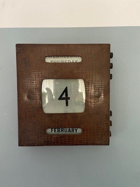 Vintage - Retro Europese Eeuwig durende flipkalender ca 1950, Ophalen of Verzenden, Dagkalender, Gebruikt