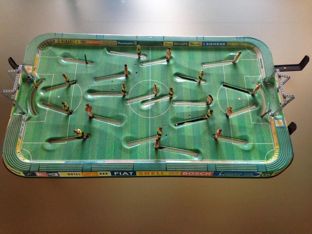 voetbalspel van blik 1960, Verzamelen, Ophalen of Verzenden, Gebruikt, Overige, Overige merken