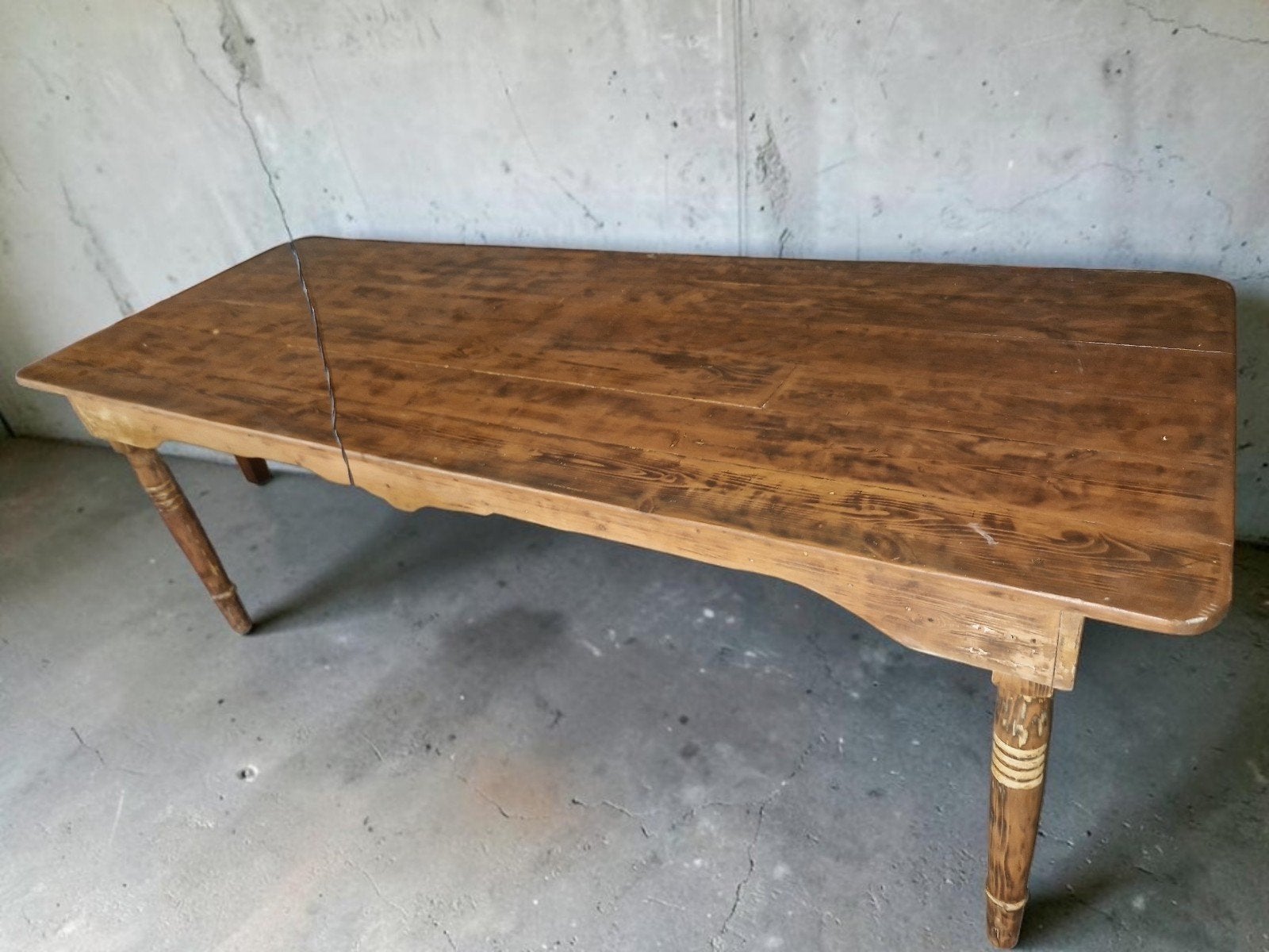 Landelijke boerentafel eettafel, Ophalen, 200 cm of meer, 50 tot 100 cm, Grenenhout