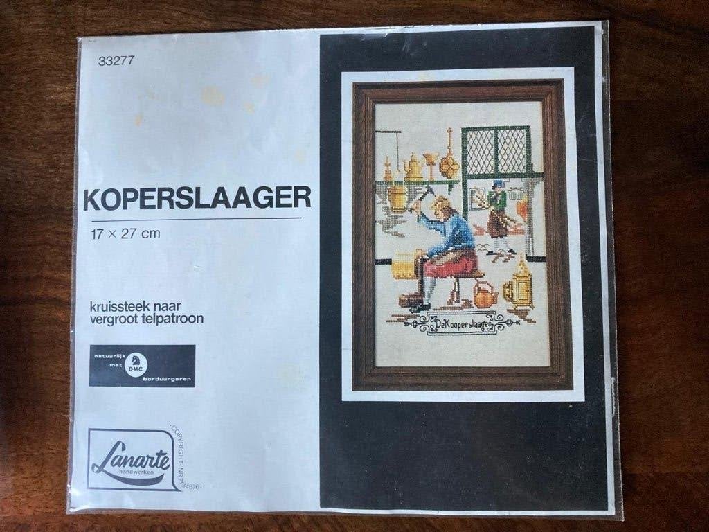 Vintage borduurpakket "De koperslager" Lanarte, Ophalen of Verzenden, Nieuw, Borduurpakket