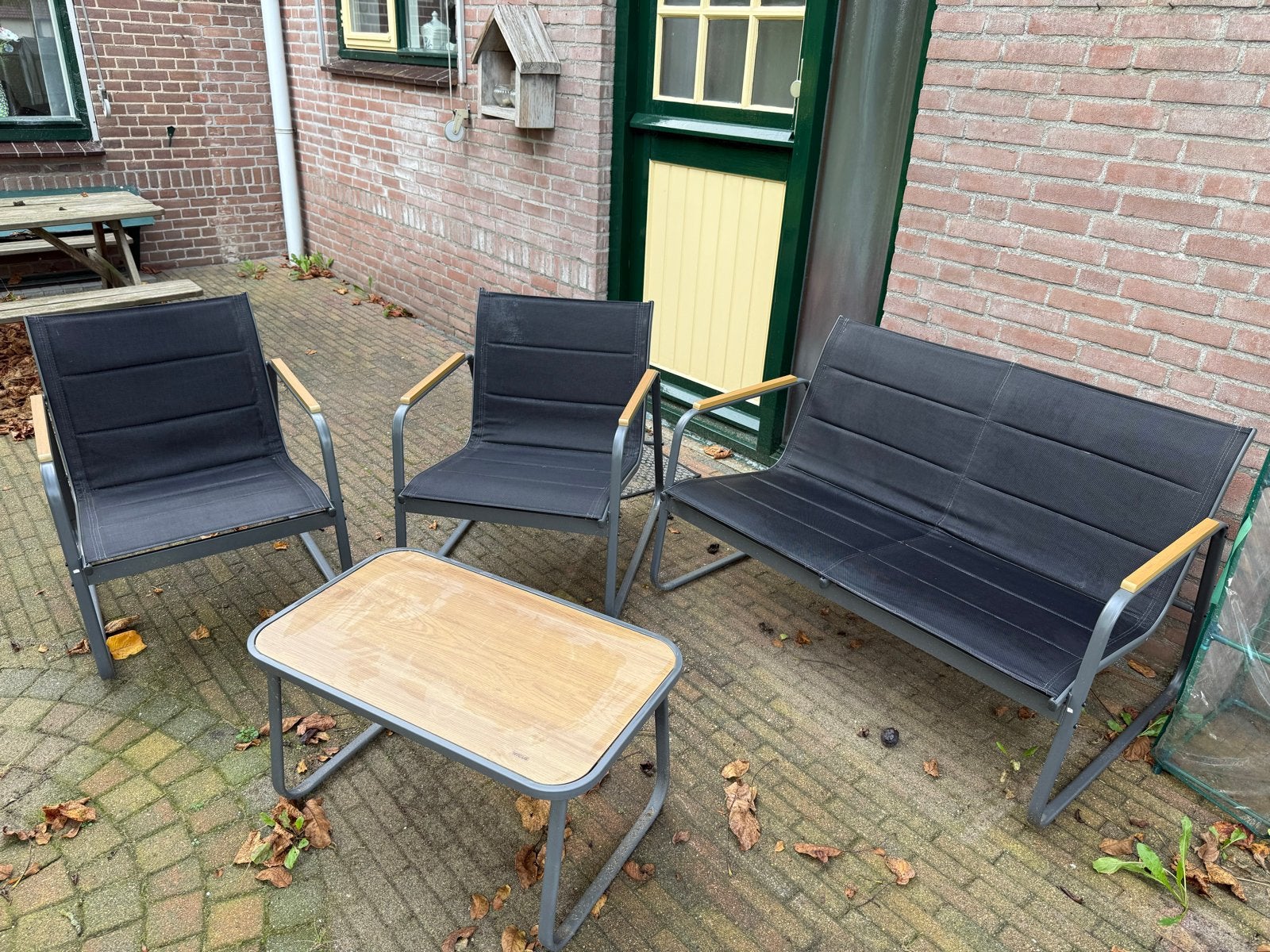 Leuk tuinset, slechts 6 maanden oud!, 4 zitplaatsen, Aluminium, Ophalen of Verzenden, Zo goed als nieuw