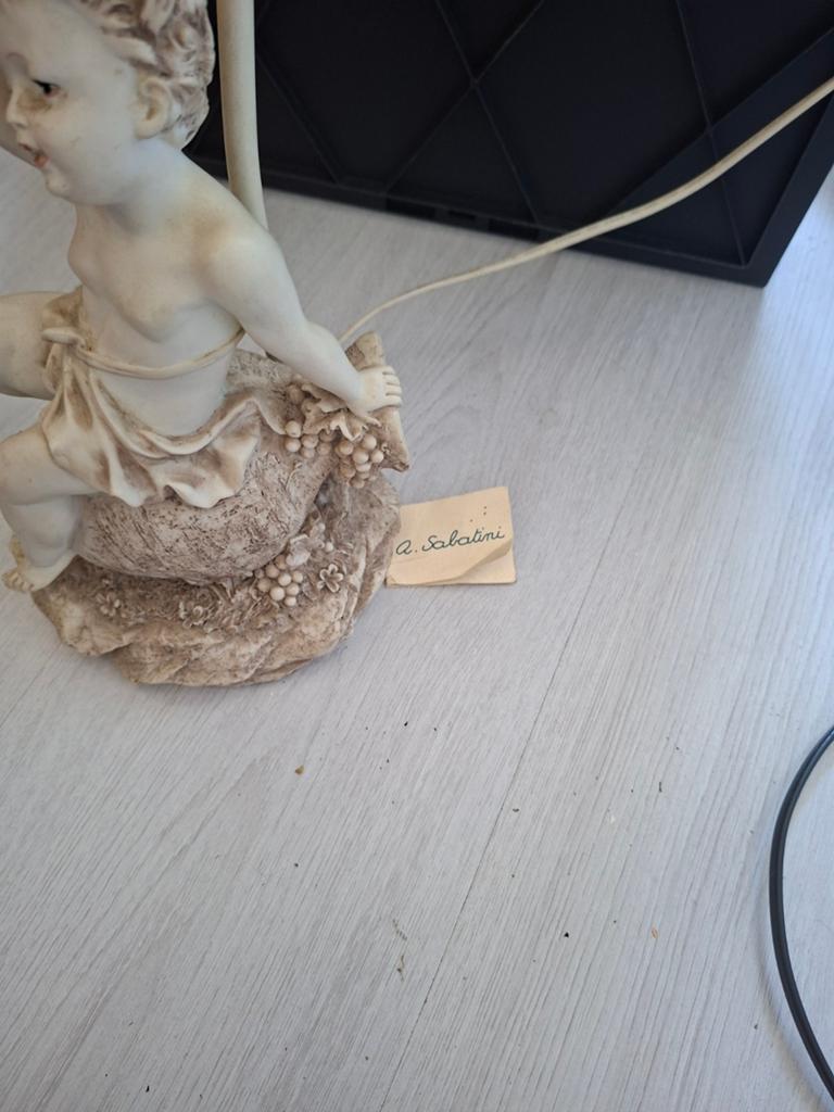 Vintage Cherubijn / Putti Tafellamp (Marfinite) – Met Certif, Ophalen