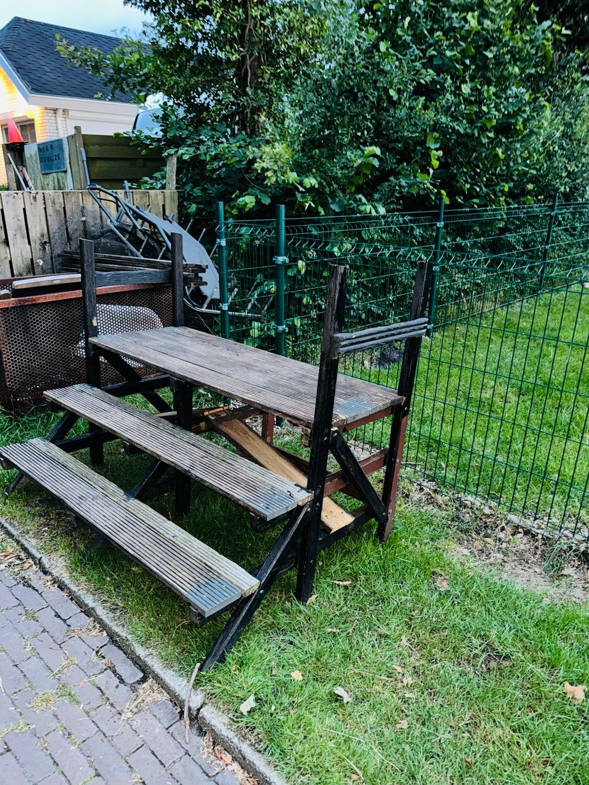 Robuuste Opstap voor Chalet, Tiny House, Caravan, Ophalen, Gebruikt