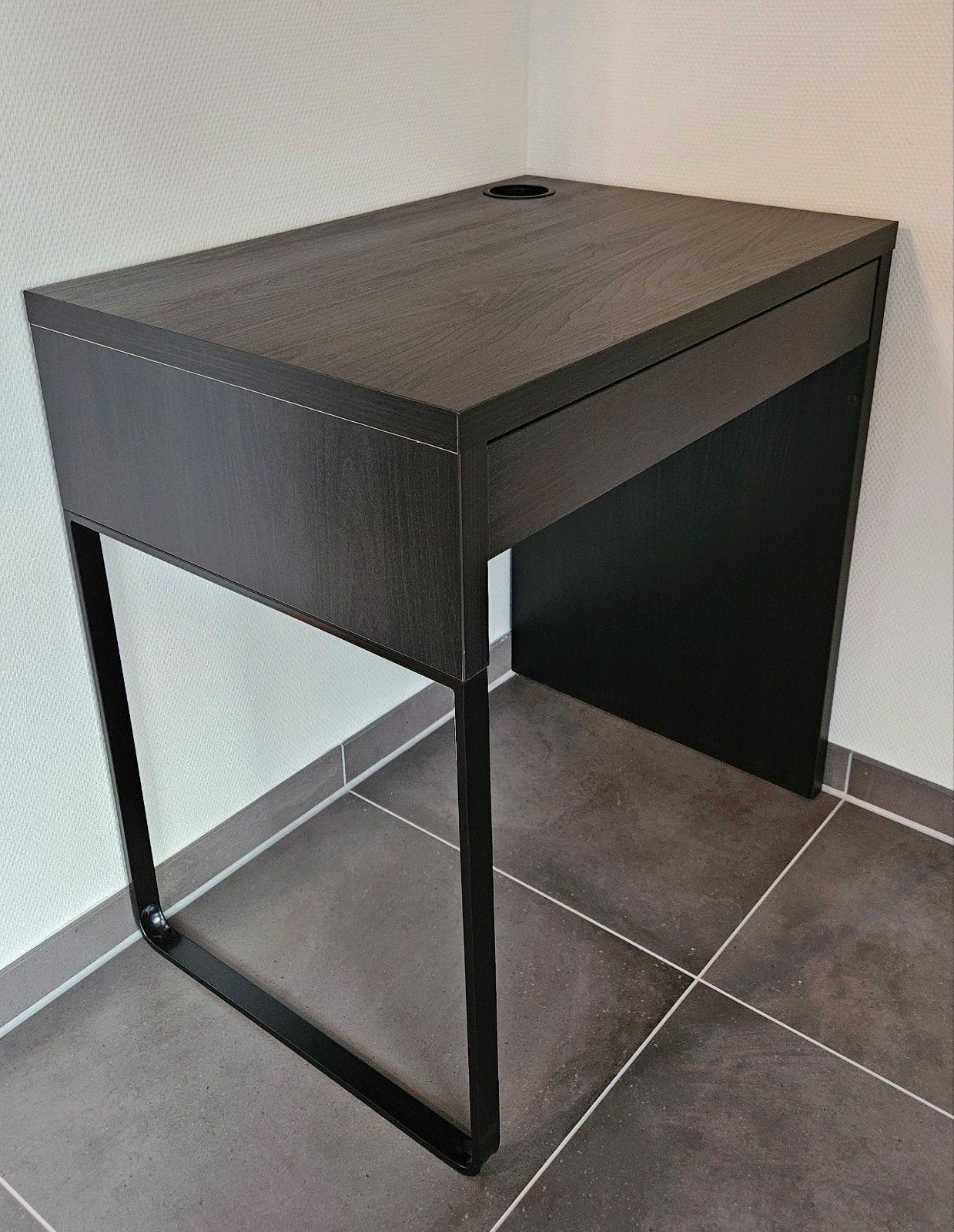 IKEA MICKE bureau met lade, zwart, Ophalen, Zwart, Scandinavisch, 73 cm