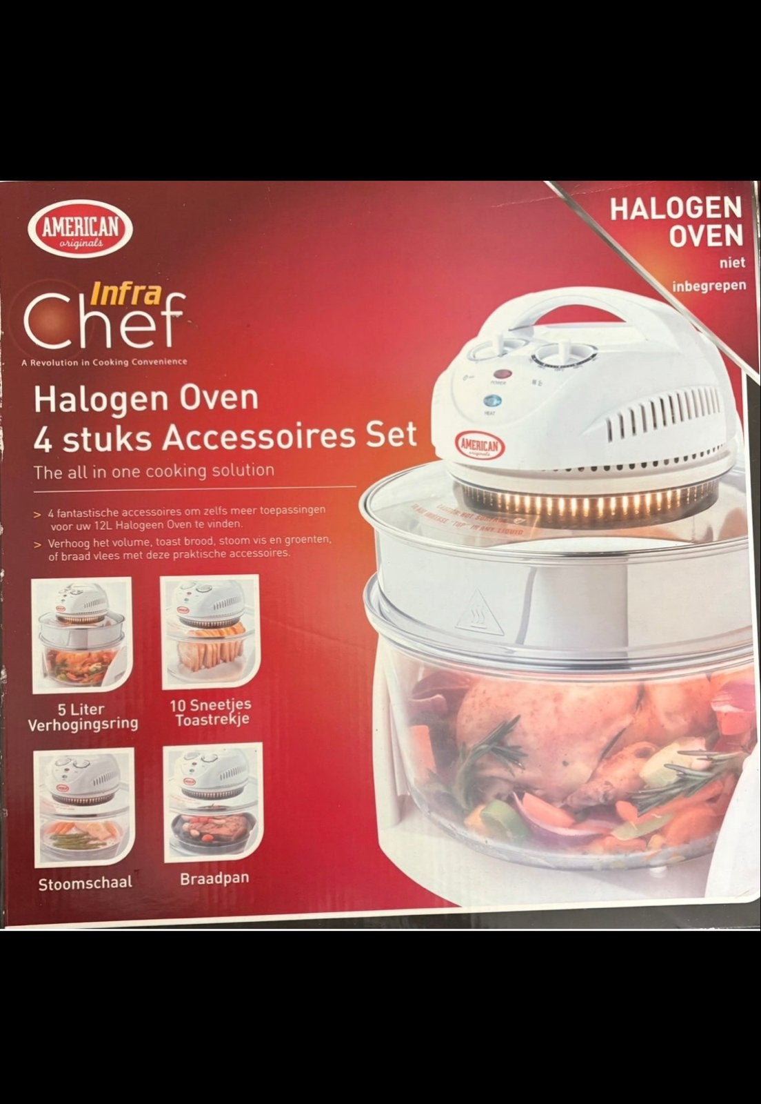 American Infra Chef Halogeen Oven 4-delige Accessoires Set, Witgoed en Apparatuur, Ovens, Ophalen, Minder dan 45 cm, Overige merken
