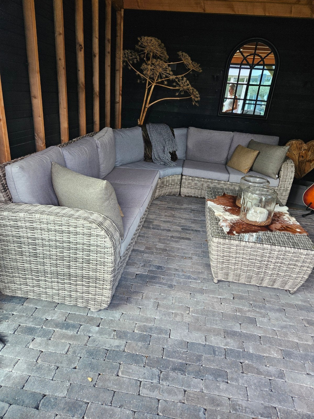 Luxe Wicker Loungeset van Kooten Buitenleven, Tuin en Terras, Ophalen of Verzenden, Zo goed als nieuw, Wicker, Bank