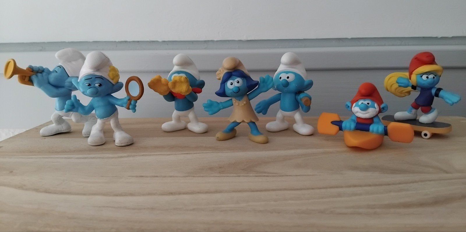 Smurfen figuren set - 7 verschillende Smurfen, Ophalen of Verzenden, Gebruikt, Verschillende Smurfen, Poppetje, Figuurtje of Knuffel