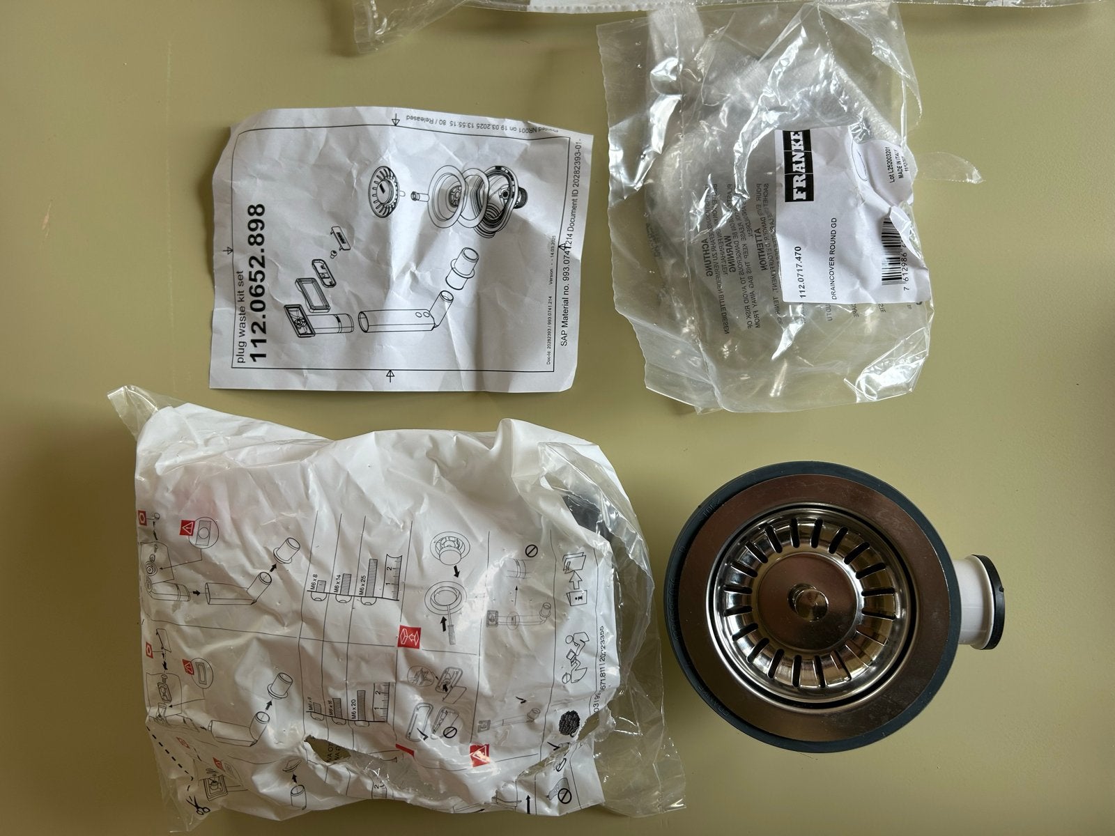 Franke Afvoerplug en sifon voor spoelbak, Afvoer, Nieuw, Ophalen of Verzenden, Rvs