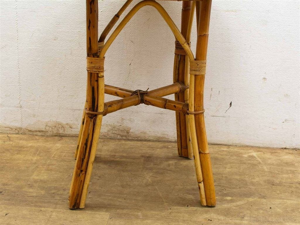 vintage bamboe tafel 27599, Huis en Inrichting, Gebruikt, 50 tot 100 cm, Rechthoekig, 50 tot 100 cm