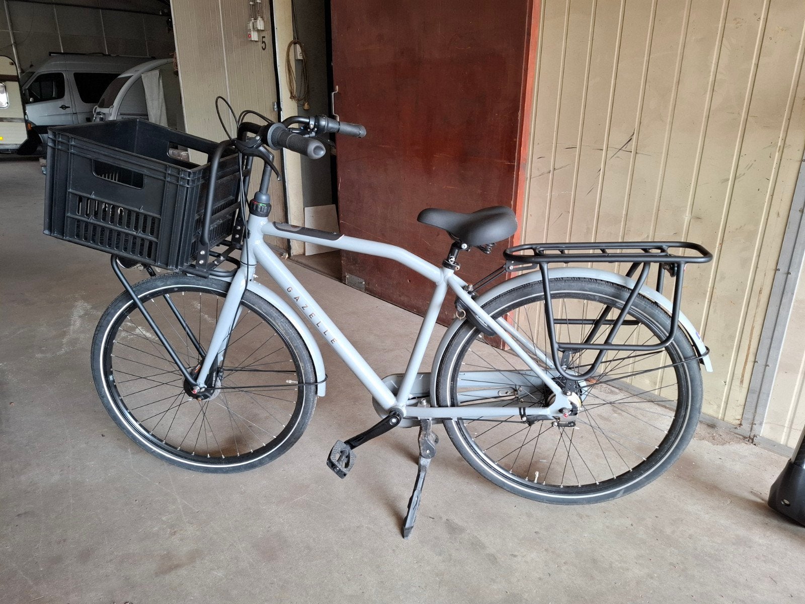 Gazelle heavy duty stadsfiets met voordrager en mand, Ophalen, 53 tot 56 cm, Versnellingen, Zo goed als nieuw