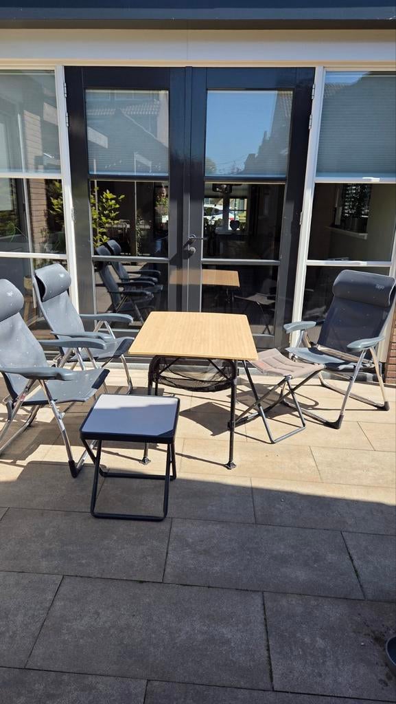 Complete camping set: tafel, stoelen en krukje, Caravans en Kamperen, Ophalen
