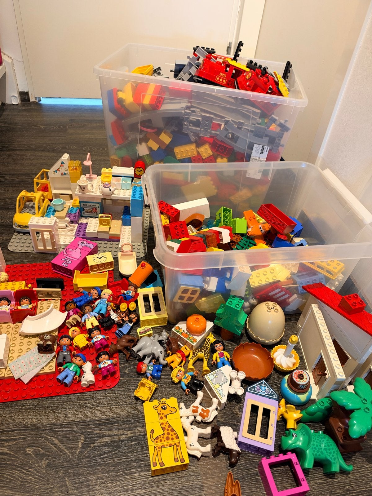 Grote partij Duplo met veel poppetjes en 2x trein., Ophalen, Gebruikt, Duplo, Inclusief accessoires