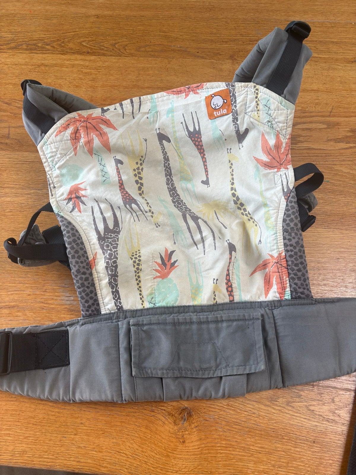 Tula Draagzak met Giraffe Print, Gebruikt, Buik of Rug, Draagzak, Ophalen