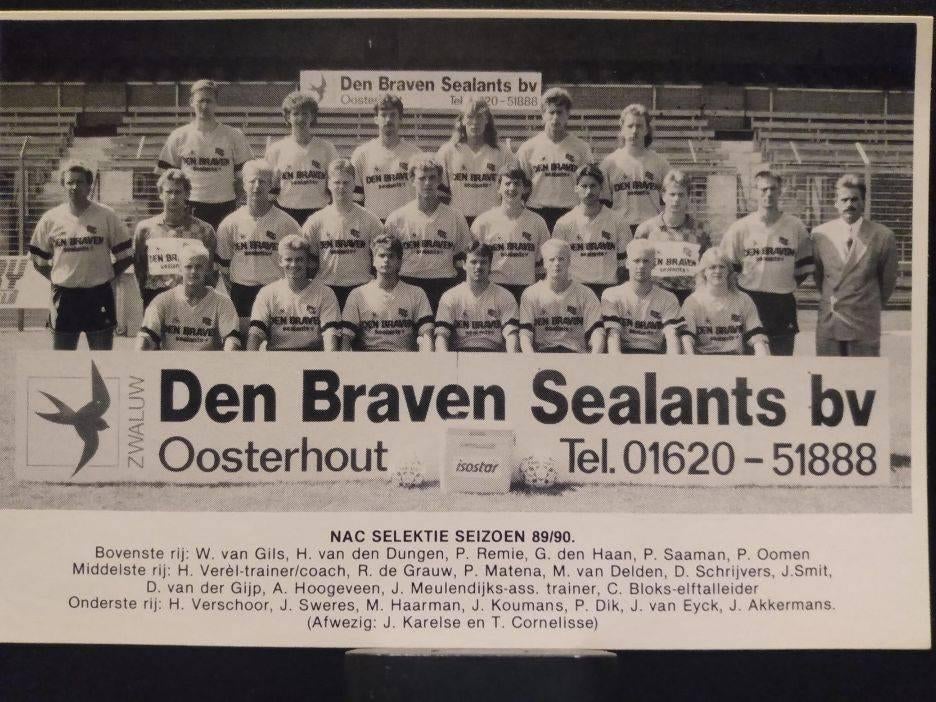 Fotokaart NAC seizoen 1989-1990, Ophalen of Verzenden, Nieuw, NAC Breda, Spelerskaart