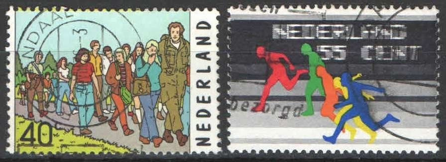 Nederland NVPH nr 1092/3 gestempeld Sport 1976, Postzegels en Munten, Ophalen of Verzenden, Na 1940, Gestempeld