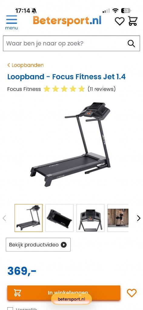 Loopband - Focus Fitness Jet 1.4 nieuw, Sport en Fitness, Ophalen, Nieuw, Loopband