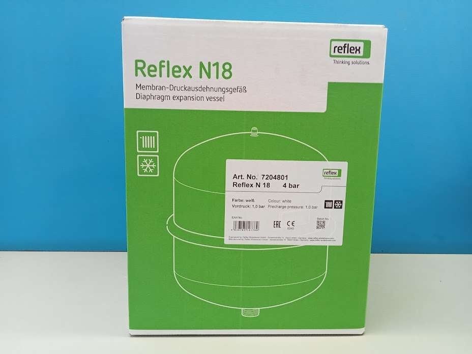 Expansievat Reflex N18 1720480 18 Liter 1,0 bar max 4,0 bar, Niet ingevuld, Cv-ketel of Combi-ketel, Niet ingevuld, Nieuw