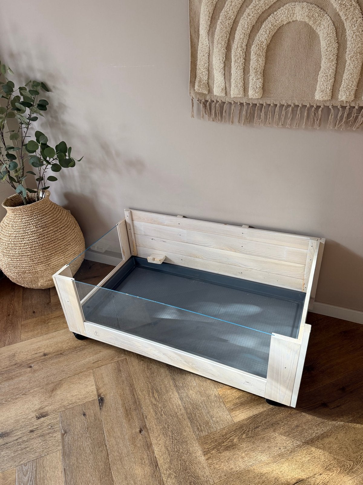 Mooie houten binnenhok op wieltjes voor cavia, Dieren en Toebehoren, Ophalen