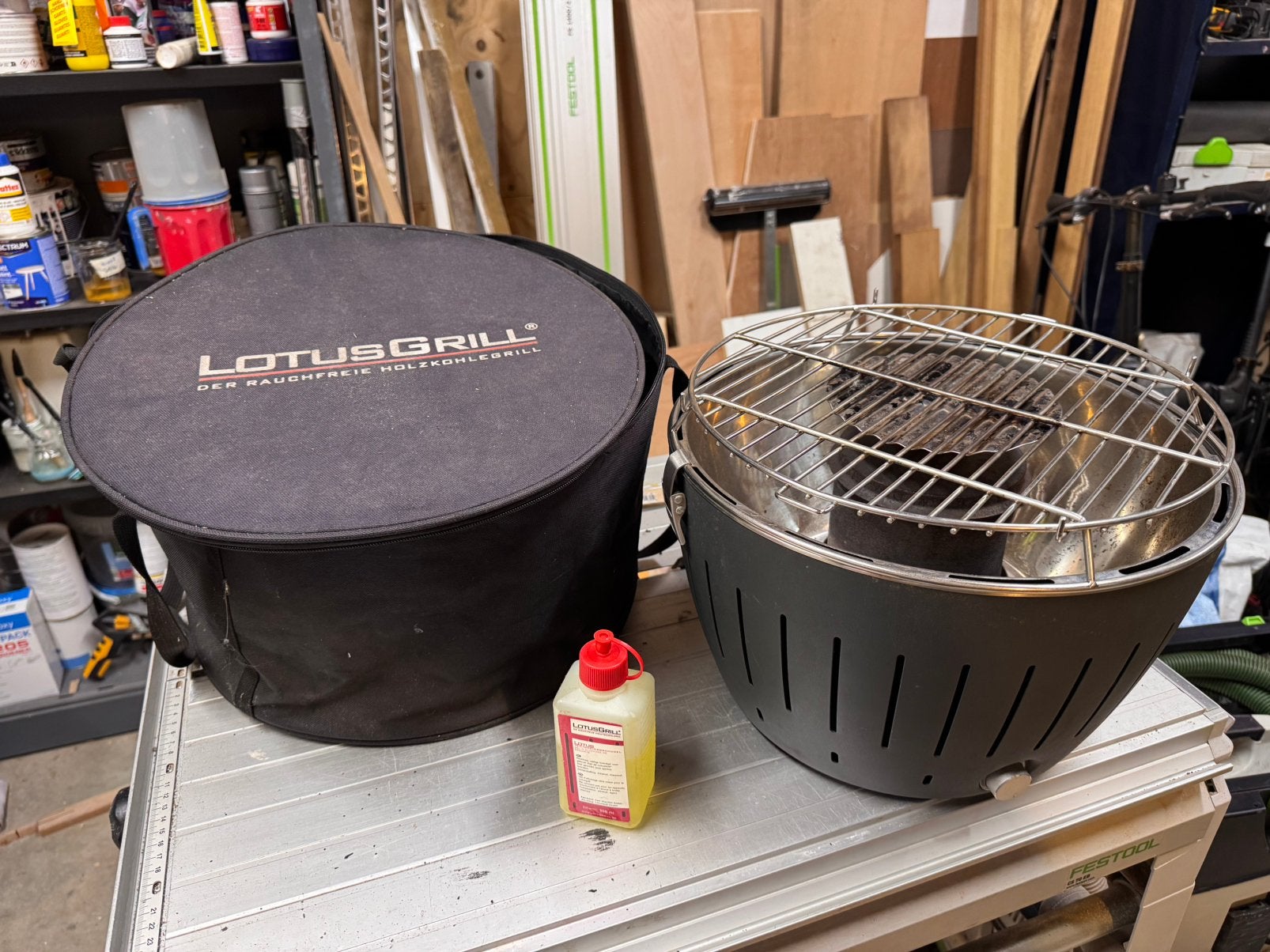 Lotusgrill rookvrije bbq, Tuin en Terras, Houtskoolbarbecues, Ophalen of Verzenden, Gebruikt