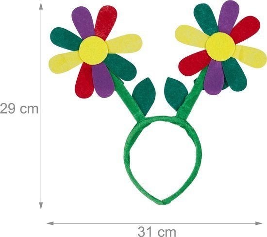 Diadeem haarband bloemen flower power relaxdays, ., Nieuw, Ophalen of Verzenden, .