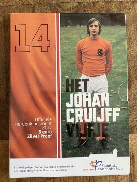 5 euro proof Cruijff, Postzegels en Munten, Setje, Koningin Beatrix, Zilver, Euro's