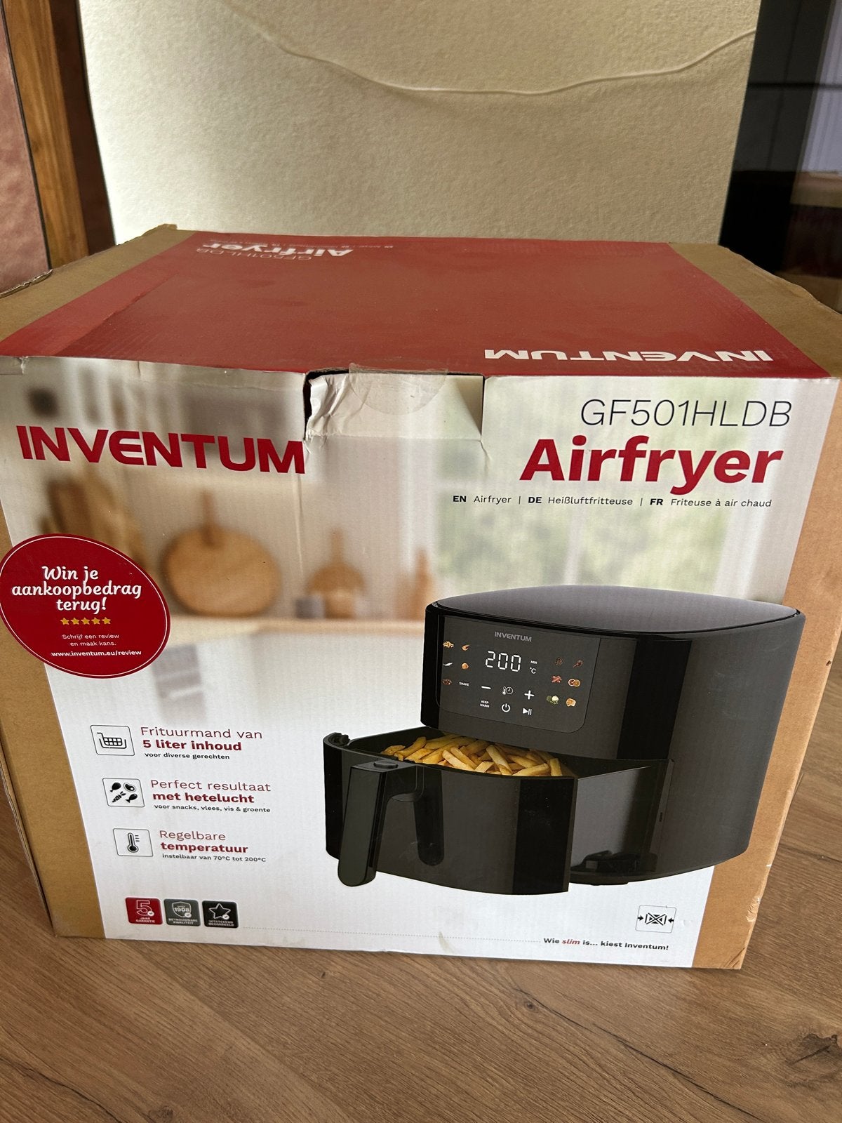 Inventum GF501HLDB Airfryer - Nieuw in doos, Ophalen, Nieuw, Airfryer, 1000 t/m 1499 gram