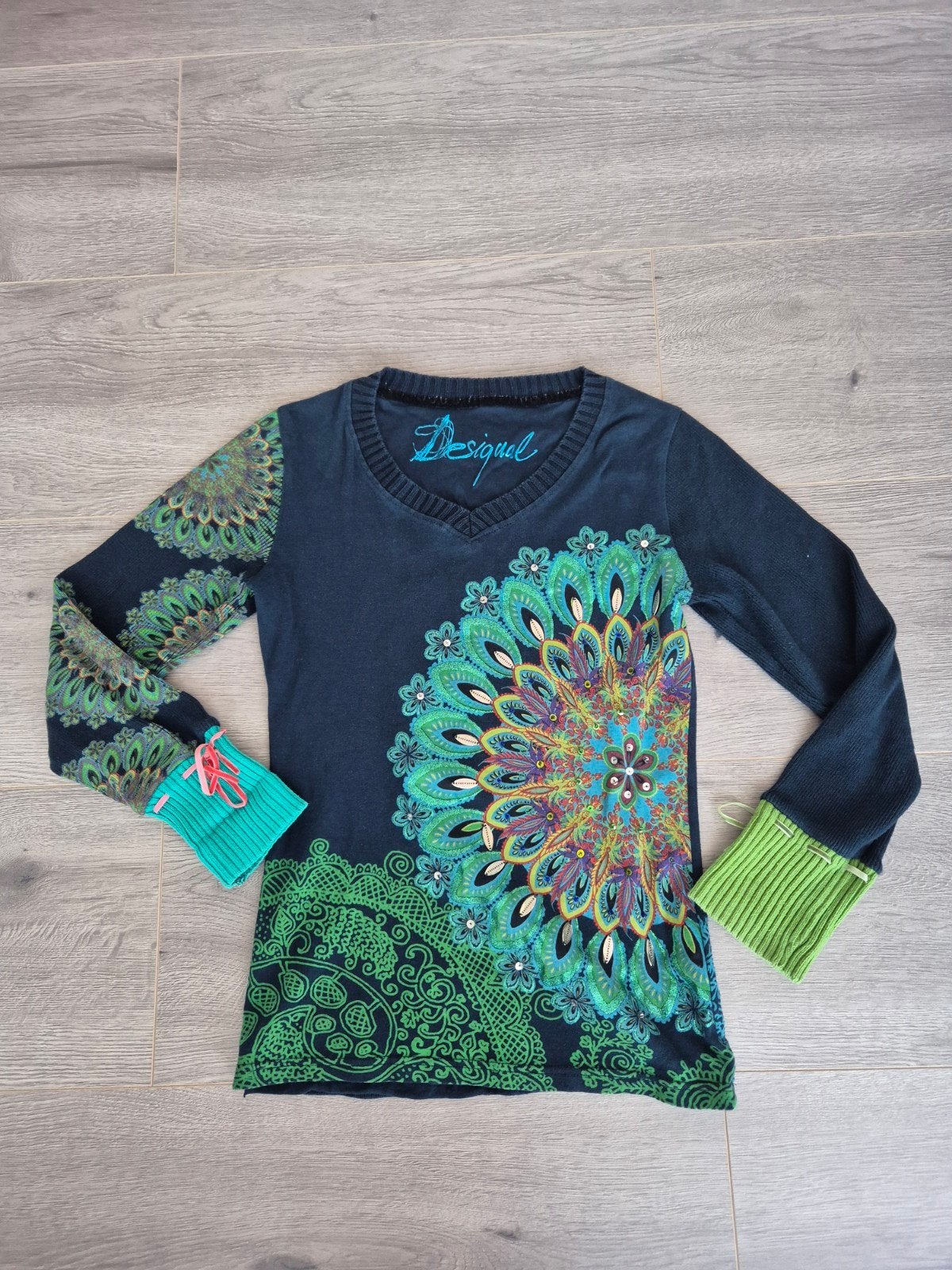 Desigual Langmouwige Top / Dunne Trui Mandala Print – M, Kleding | Dames, Maat 38/40 (M), Meerkleurig, Ophalen of Verzenden, Zo goed als nieuw