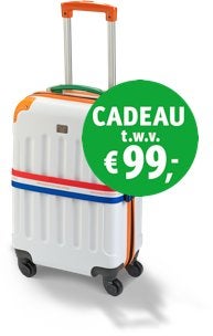 NIEUWE postcodeloterij KOFFER, Wieltjes, 50 tot 60 cm, Hard kunststof, Nieuw