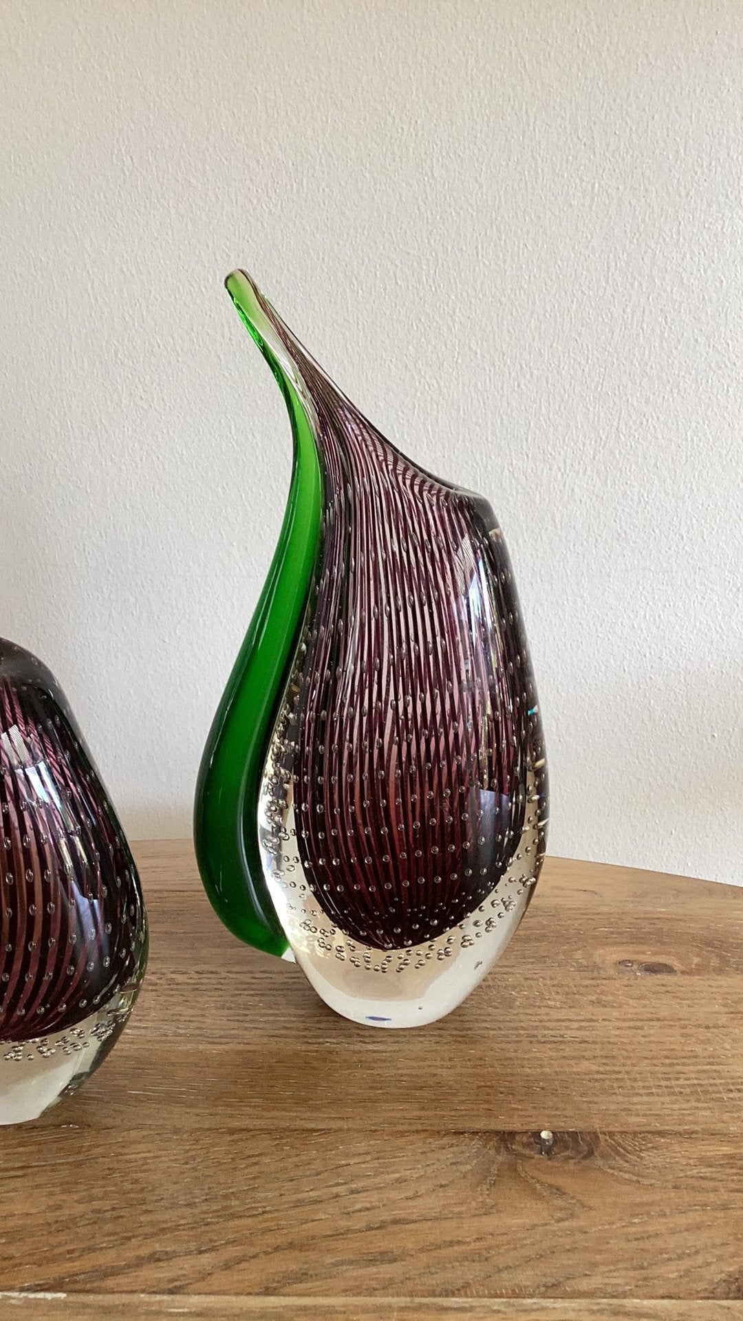 Rosenthal dewdrop vaas, 30 en 24 cm hoog, Handgemaakt, Vaas, Paars, Ophalen