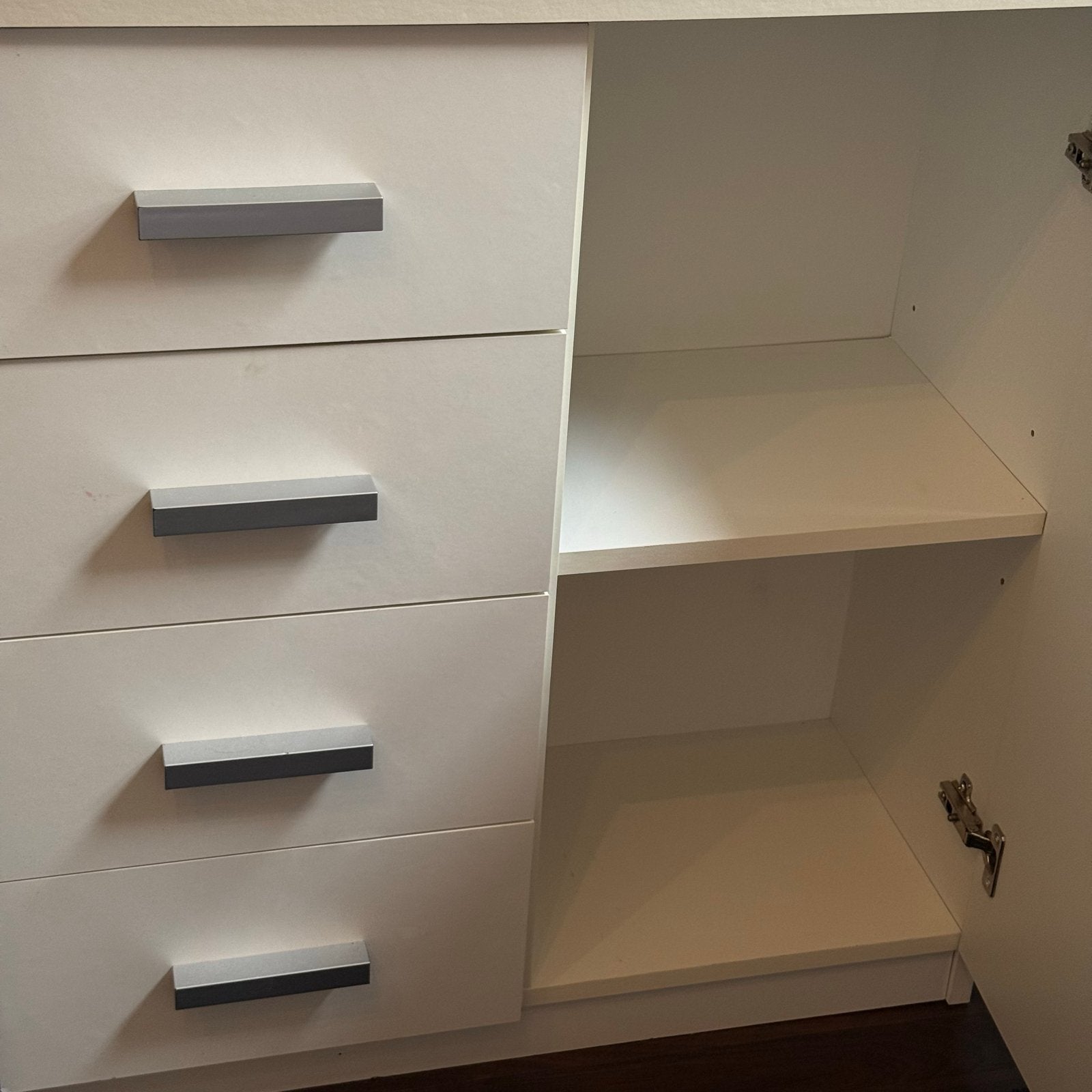 Witte ladekast met kastje, Huis en Inrichting, Ophalen, Overige materialen, 100 tot 150 cm, 50 tot 100 cm