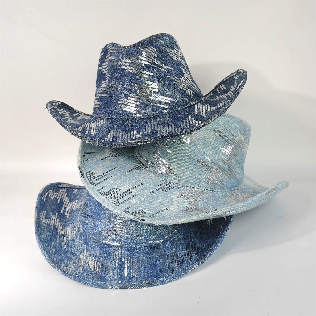 Blauwe denim cowboyhoed voor heren en dames, Verzenden, Nieuw, Hoed
