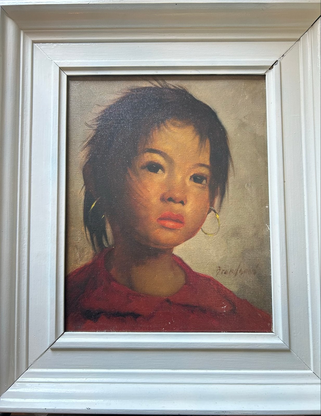 Brandsma Jeanne schilderij, gesigneerd, Antiek en Kunst, Kunst | Schilderijen | Klassiek, Ophalen, Doek, Portret of Personen, Realistisch