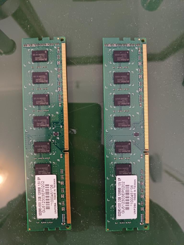 Unifosa 2GB DDR3 RAM geheugen, Computers en Software, RAM geheugen, Gebruikt, DDR3, Ophalen of Verzenden, Desktop