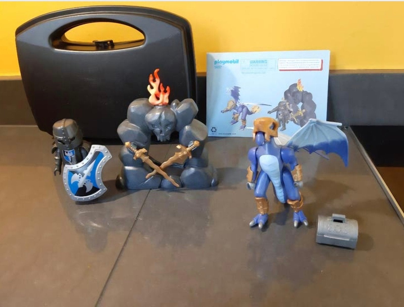 Playmobil 5657 Knights - ridder & draak in grot (in koffer), Kinderen en Baby's, Speelgoed | Playmobil, Gebruikt, Complete set