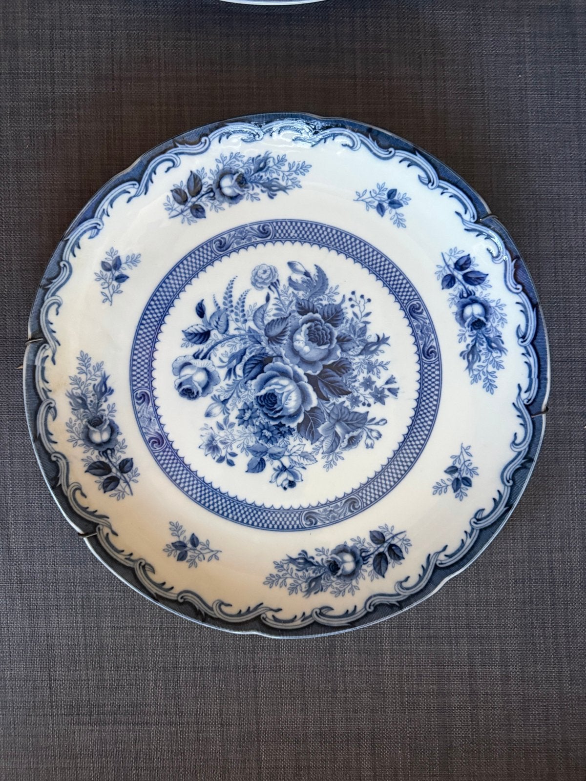 2x Wandbord Blue Rose Fine China Japan - Blauw bloemmotief, Ophalen of Verzenden