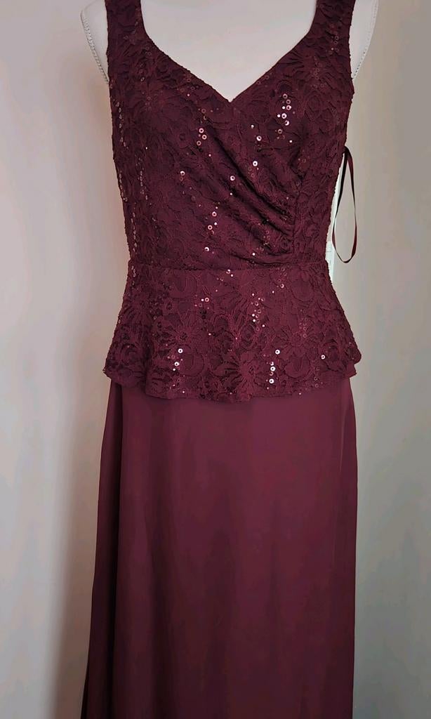 Ashley Brooke avondjurk | bordeaux kant & chiffon• M | Nieuw, Maat 38/40 (M), Galajurk, Overige kleuren, Nieuw