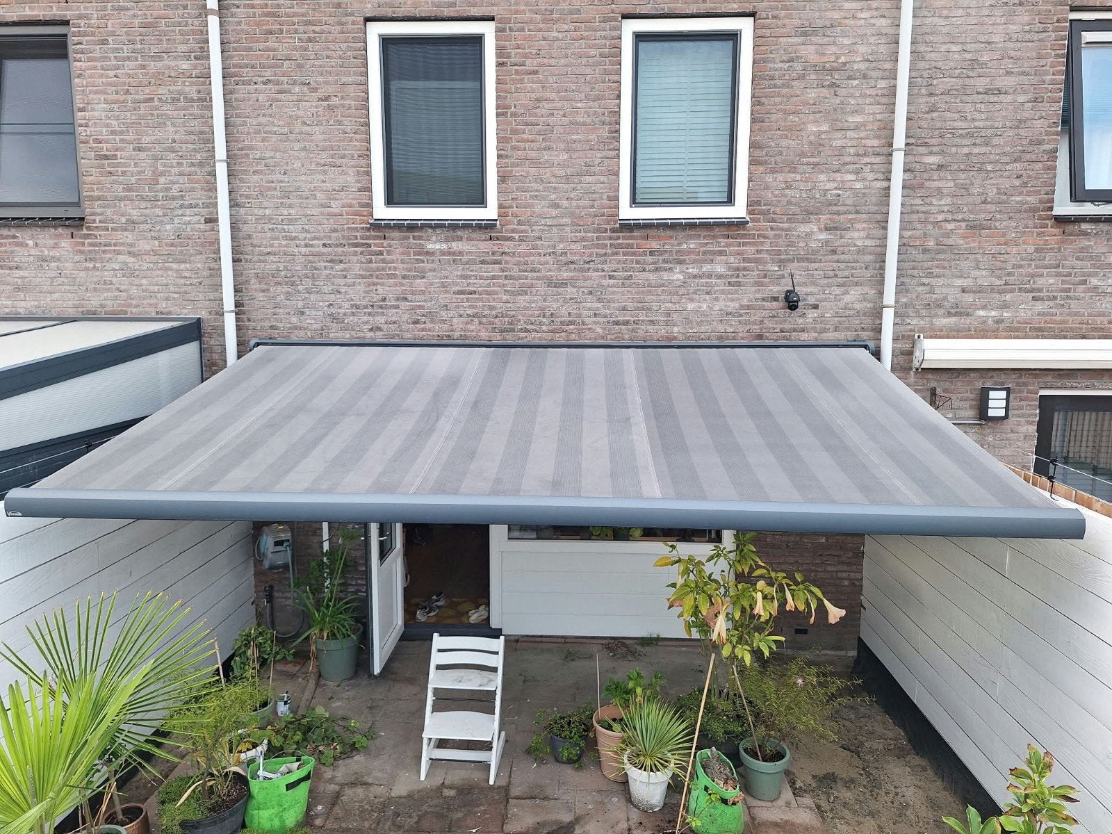 Elektrisch knikarmscherm., Tuin en Terras, Zonneschermen, Ophalen, Gebruikt, 450 cm of meer, Elektrisch