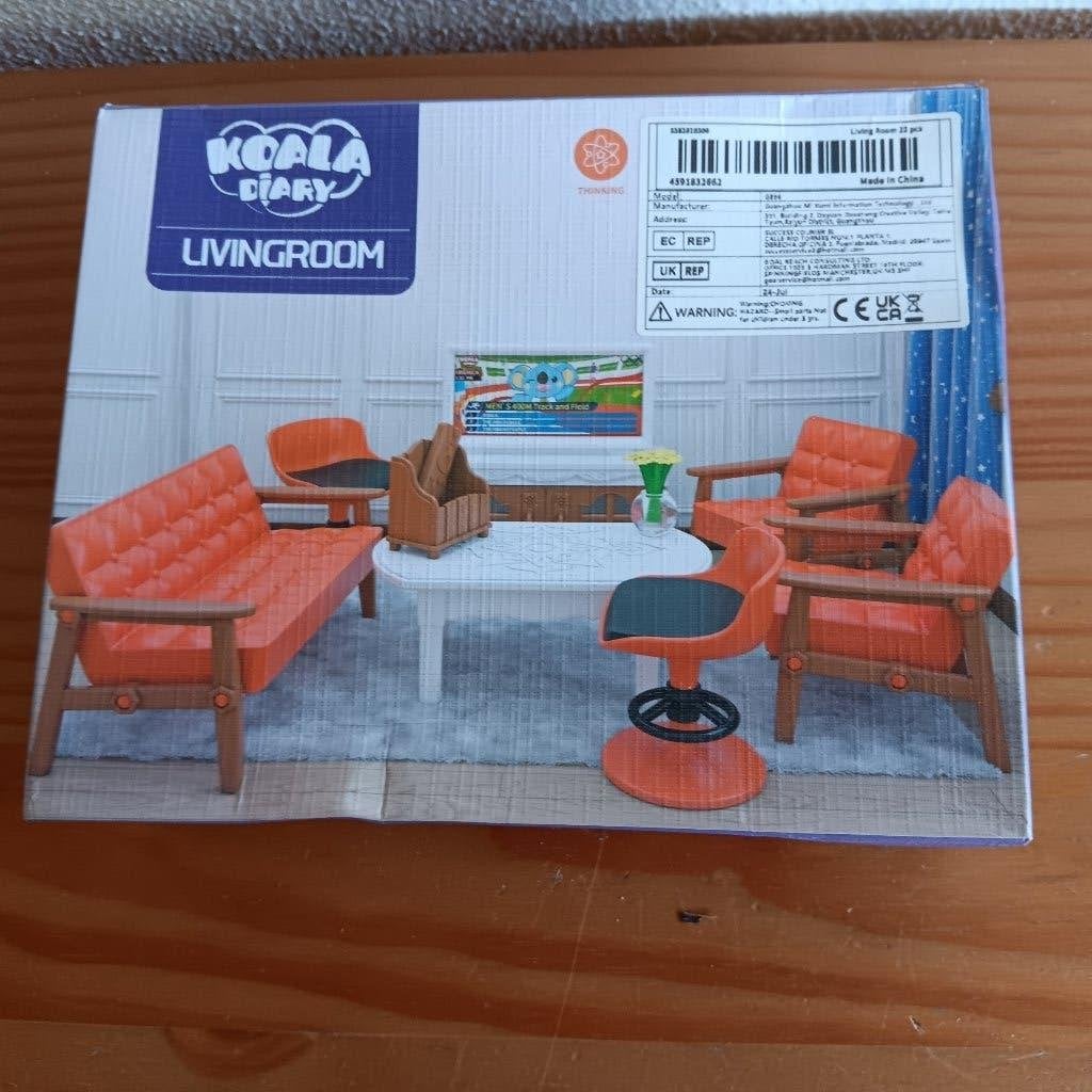 Koala Town Livingroom Poppenhuis Meubels Set, Ophalen of Verzenden, Nieuw, Toebehoren