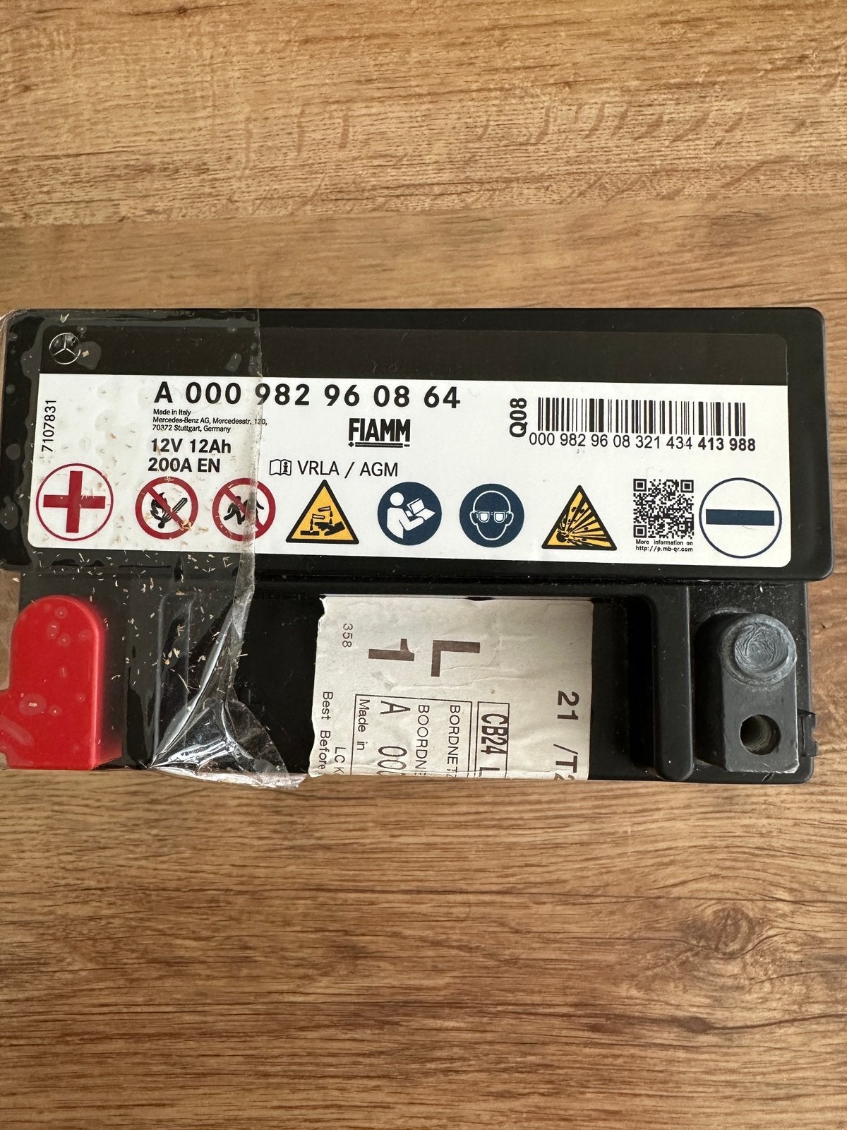 MercedesBenz AGM Accu Auxiliary 12V 12Ah 200A NieuwOrigineel, Auto-onderdelen, Accu's en Toebehoren, Ophalen, Nieuw, Mercedes-Benz