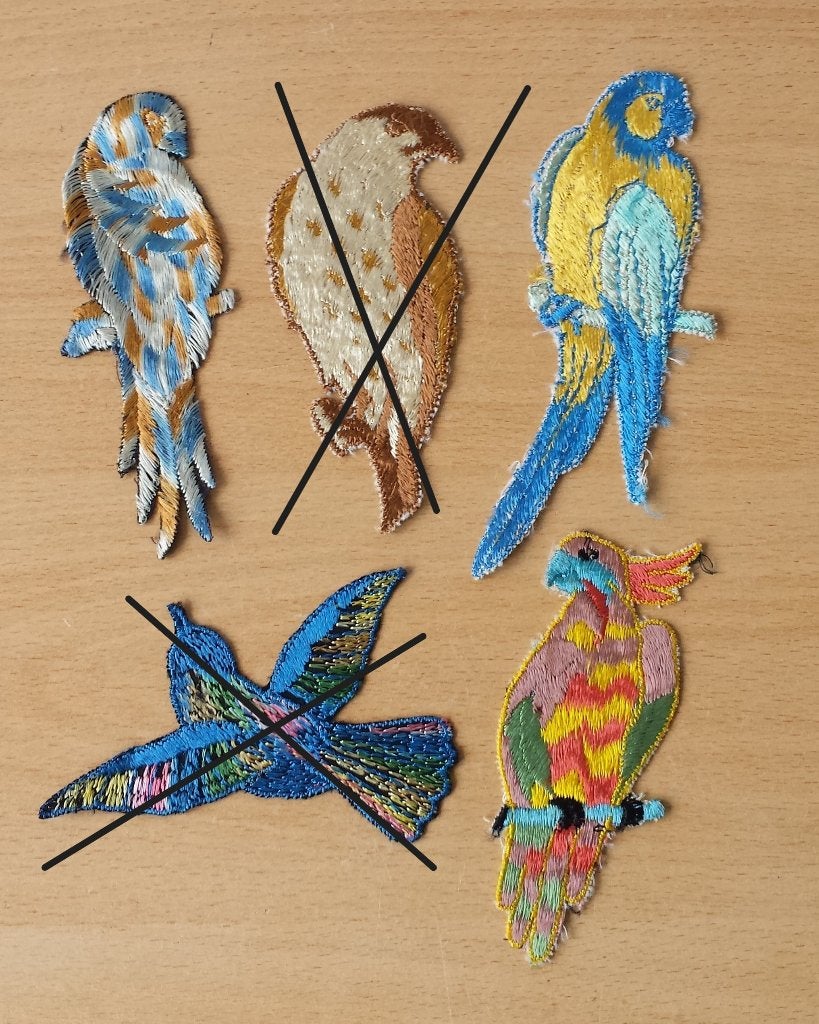 3 Turmac Applicaties Vogels - lot 6 - vintage, Overige typen, Nieuw, Ophalen of Verzenden, Turmac